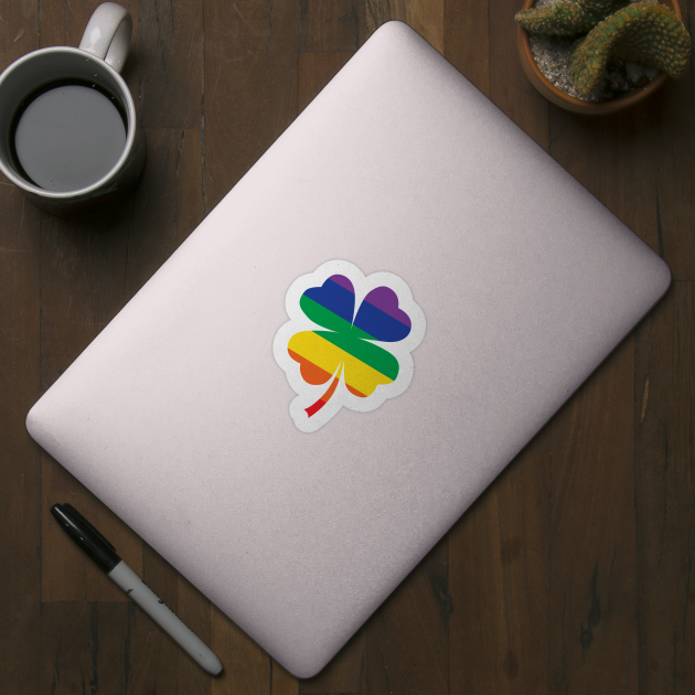 Rainbow St Patrick's Day Clover LGBTQ Gay Pride by DoctorWatsonDesigns